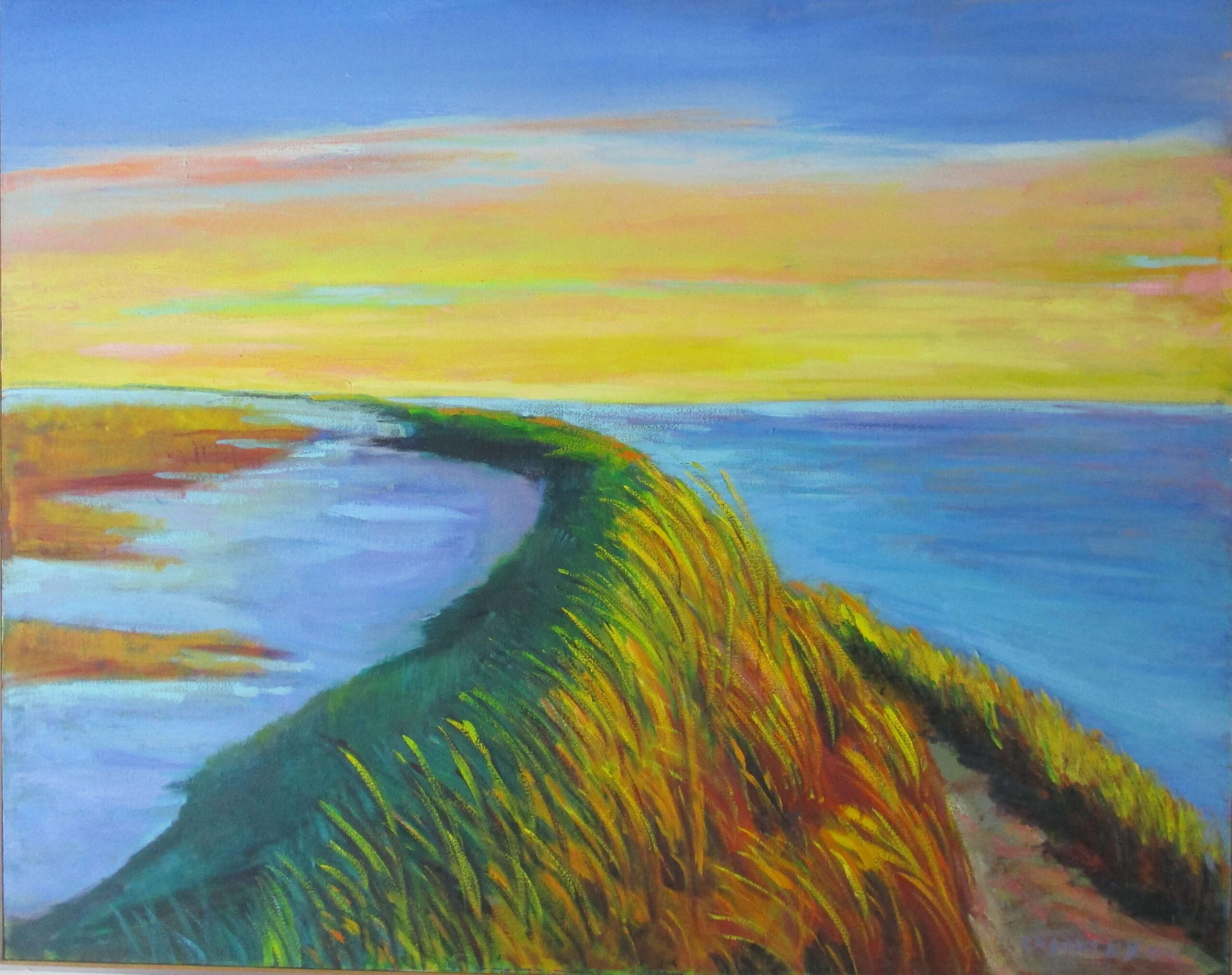 Towards Long Point, Oil on Canvas - Land and Sea