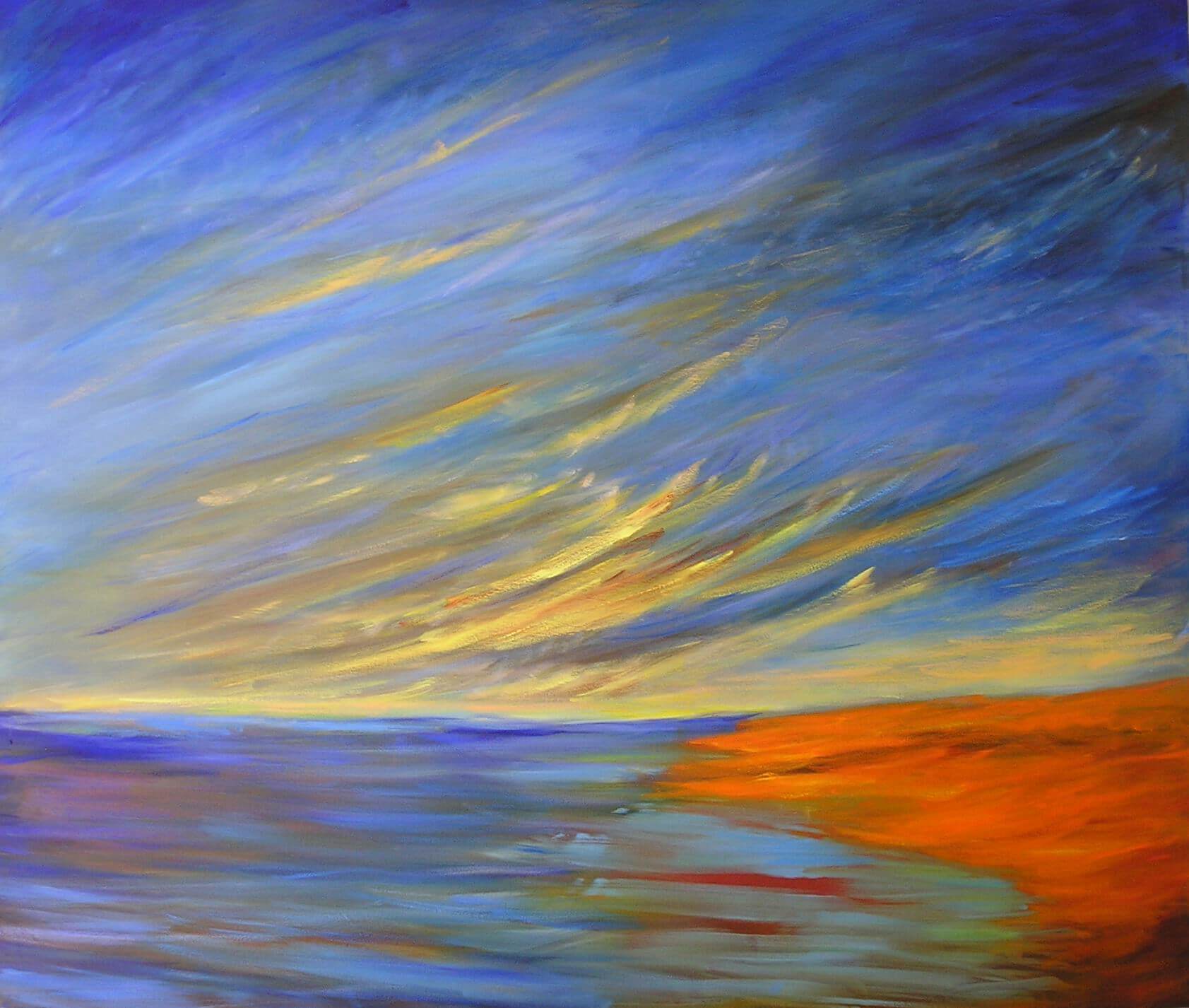 Sky Streaks, Oil on Canvas - Land and Sea