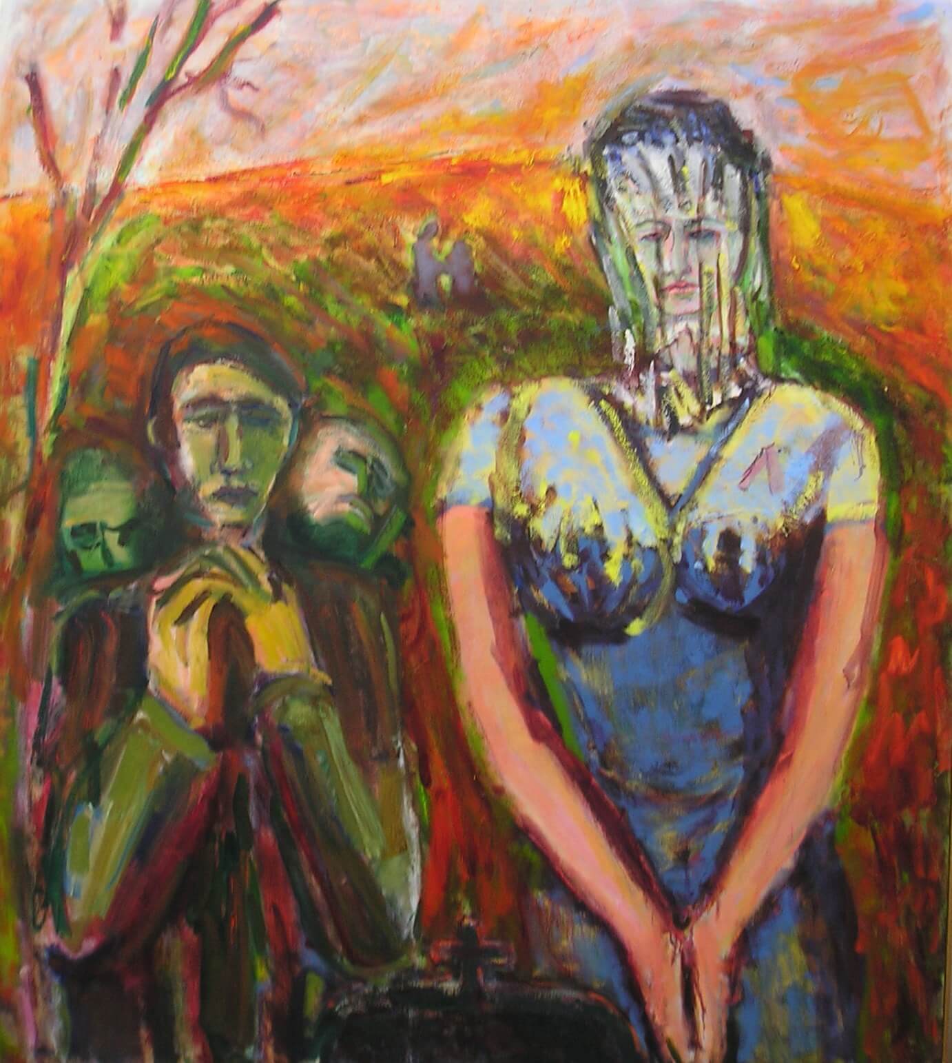 Paying Respects, Oil on Canvas - Figurative