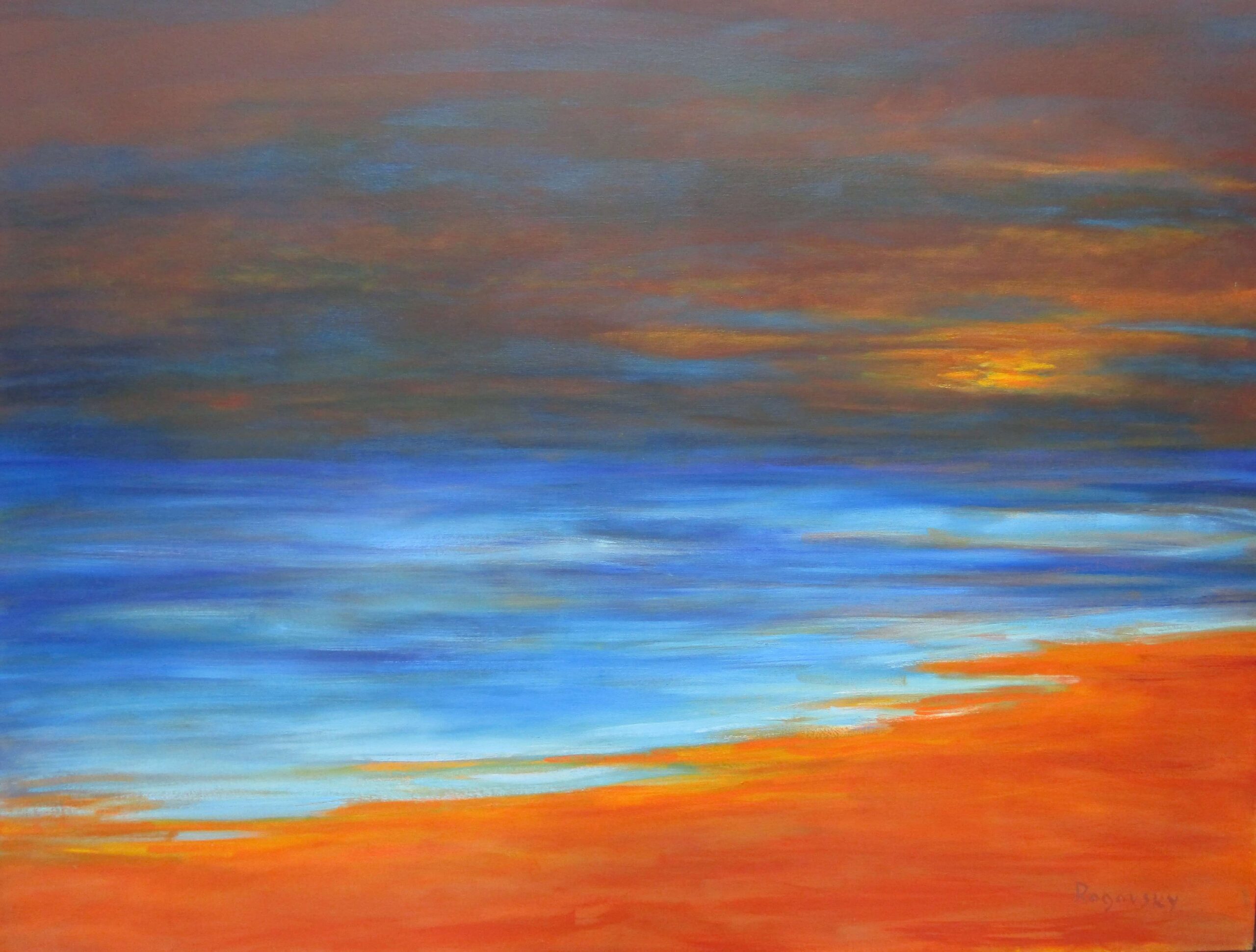Sky Glow, Oil on Canvas - Land and Sea